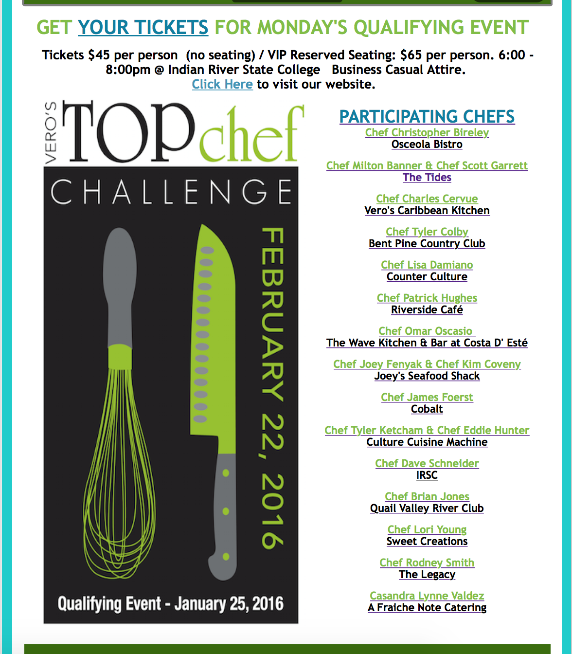 TOP CHEF Qualifying Event